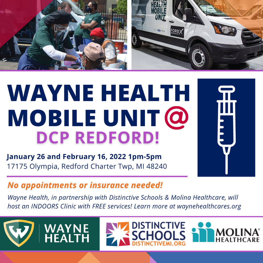 Wayne Health Mobile Unite flyer