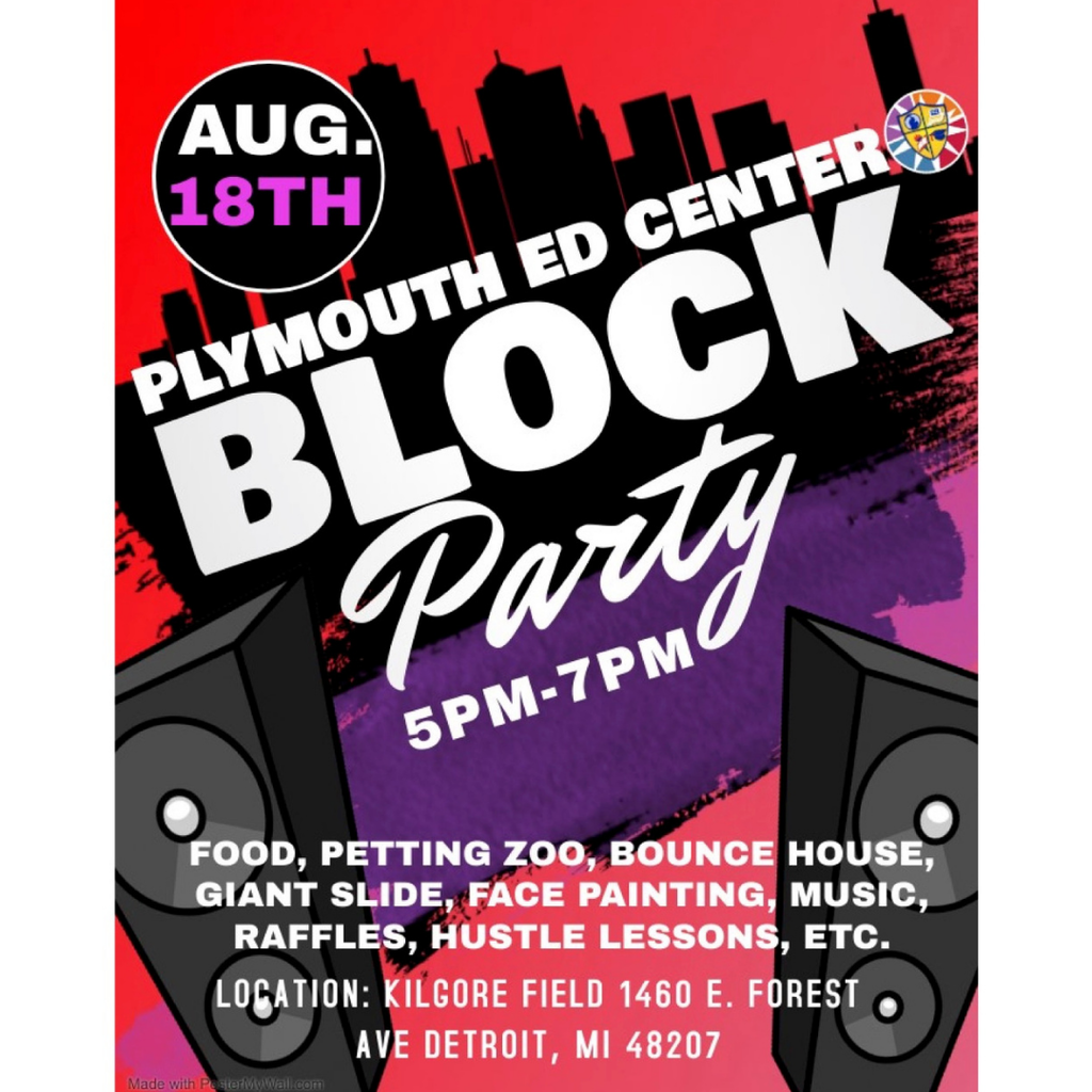 Plymouth Ed. Center Block Party flyer